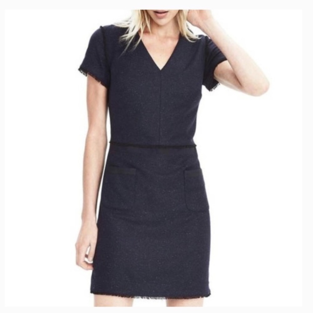 Banana Republic navy wool blend dress 14
